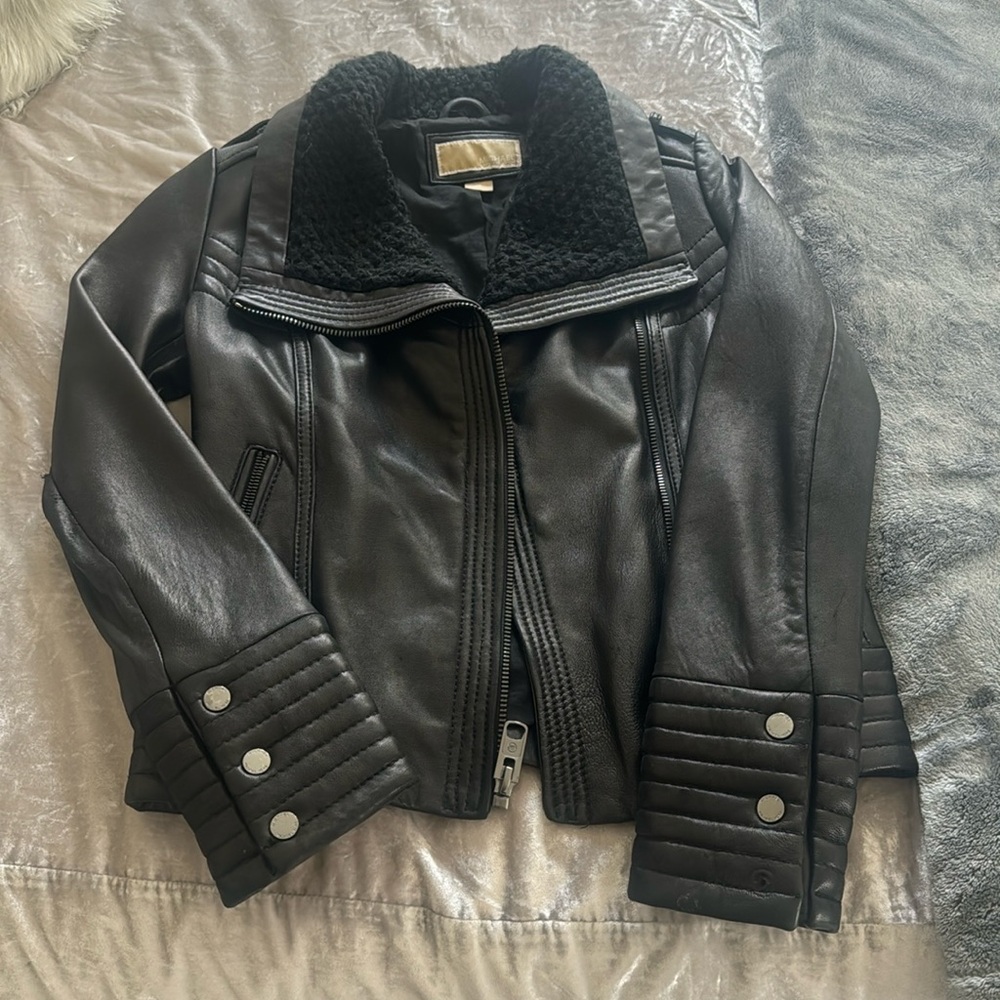 Michael Kors 100% Leather Jacket – Black
